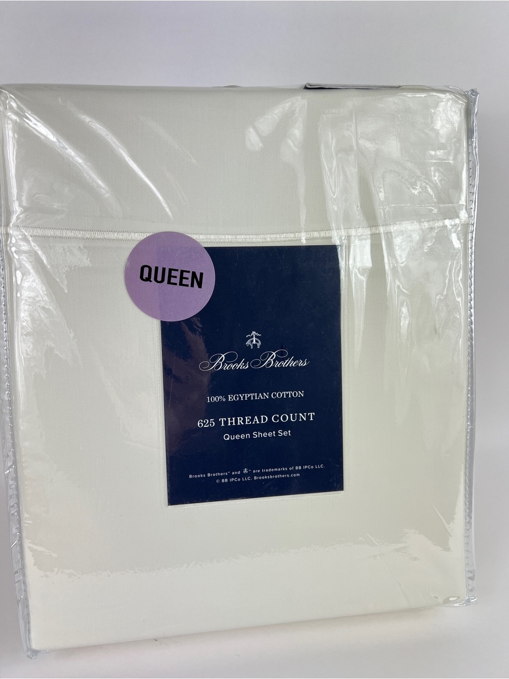 Brooks Brothers Egyptian Cotton Queen Sheet Set Cream 625 Thread Count 4 Pc NEW